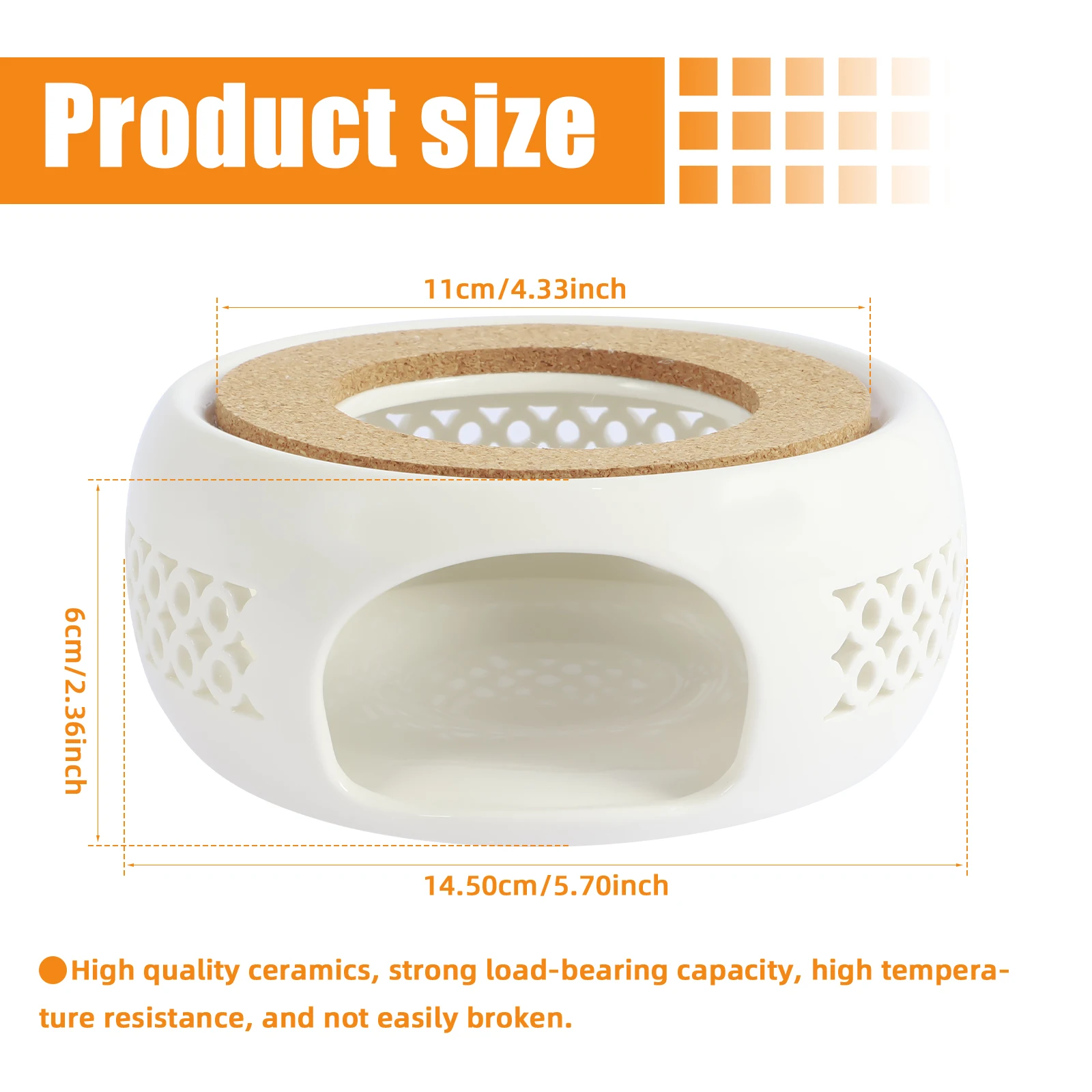 Teapot Warmers Ceramic Teapot Warmer Holder Base Hollow Ceramic Teapot Heater Base Practical Tea Coffee Water Warmer Candle Heating Holder