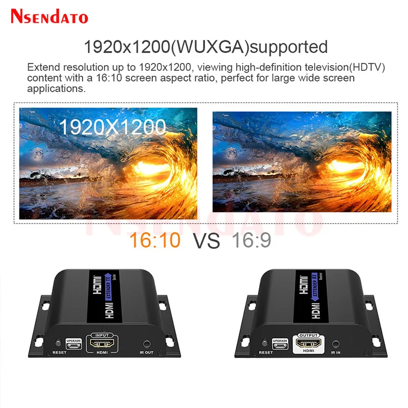 LKV383 V5.0 1080p@60Hz 120M HDM Extender over IP Cat 5/5E/6 Ethernet Switch HDMI Video Transmitter and Receiver Kit for PC TV