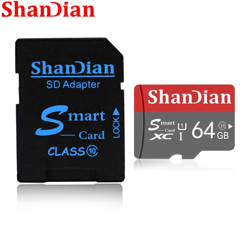 standard sd card ShanDian Original Smart High quality 64GB Class 10 Memory Card SmartSD 16GB 32GB TF Card SmartSDHC/SDXC for Smartphone/Tablet PC canon memory card