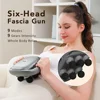 Electric Fascia Gun 6 Heads Massage Gun High Frequency Vibration Muscle Relax Body Massager Deep Tissue Back Leg Neck Massage
