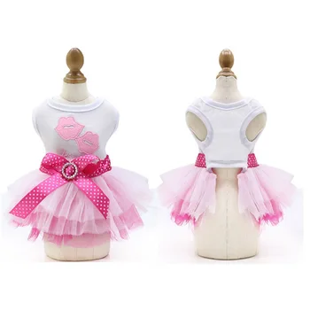 Sweet Dog Princess Dress for Small Dogs Spring Autumn Summer Puppy Dog Lace Tutu Dress Chihuahua Dog Skirt Pet Apparel Dog Dress 5