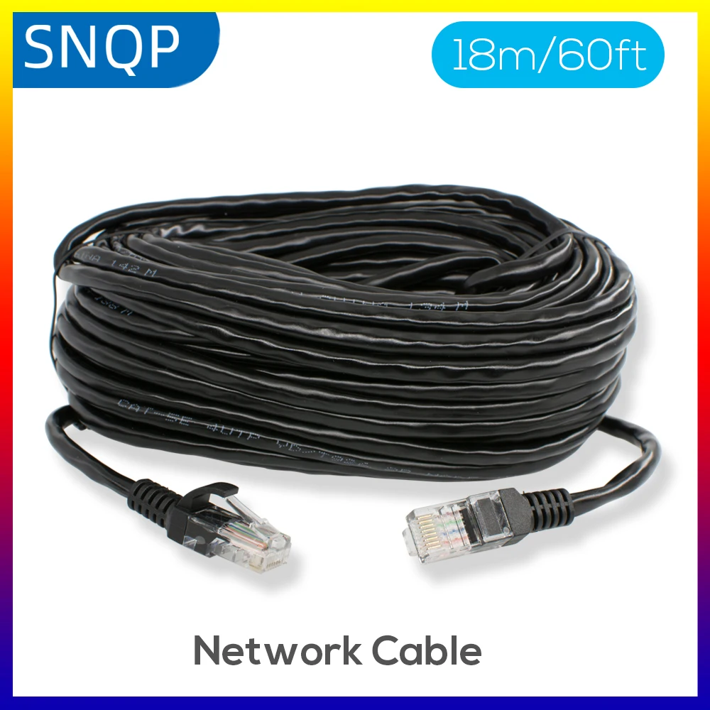 Кабель Ethernet Cat 6, 60 футів, для зовнішнього та внутрішнього використання, патч-кабель Ethernet Cat6, високошвидкісний мережевий кабель RJ45, чиста мідь