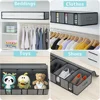 2 Pack Clothes Storage Bag With Removable Dividers board, Under bed Storage Boxes with Clear Window 4