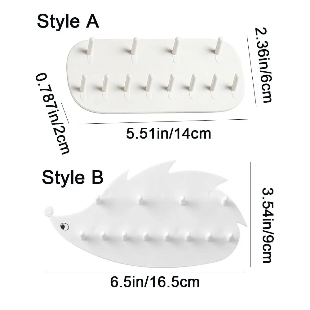 2Pcs Punch-Free Jewelry Storage Rack Dual Layer Wall Mounted Hedgehog Jewelry Hook Decorative Seamless Sticky Hook Living Room