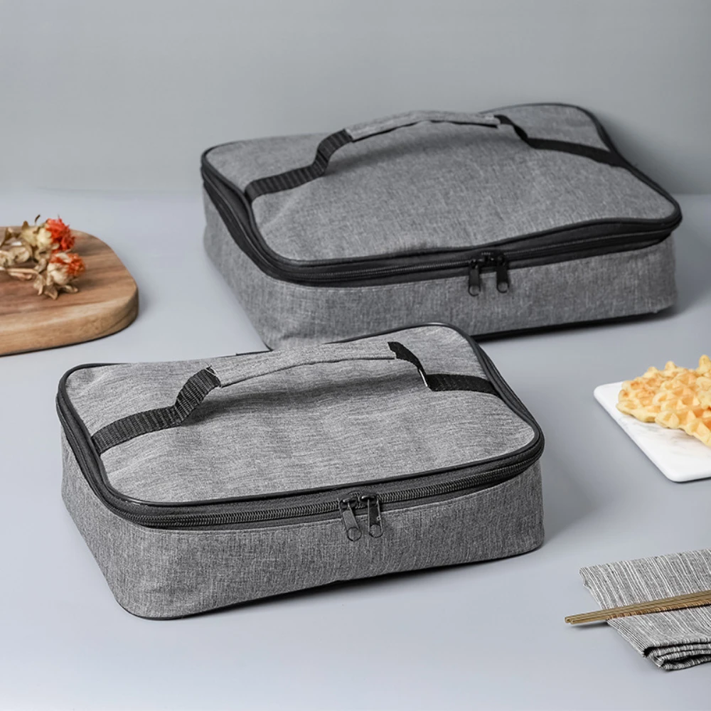 Square Cooler Bag Lightweight Thermal Insulated Lunch Bag Foldable Meal Container for Men