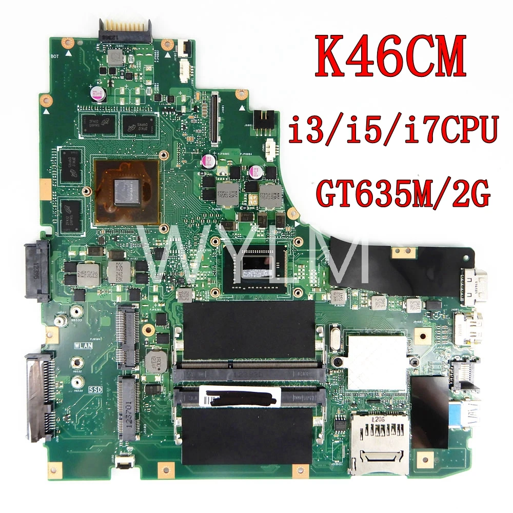K46CM i3/i5/i7CPU GT635M/2GB Mainboard For ASUS A46C K46C K46CB K46CM