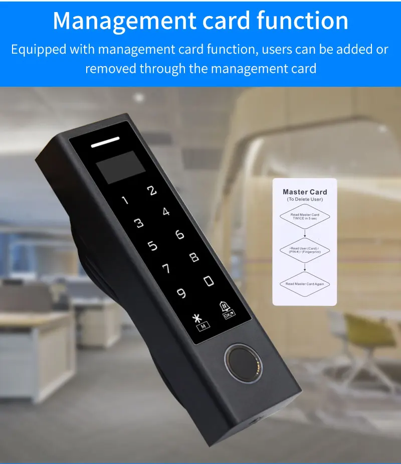 LCD Screen WIFI Tuya Fingerprint Door Access Control Waterproof 125Khz RFID Card