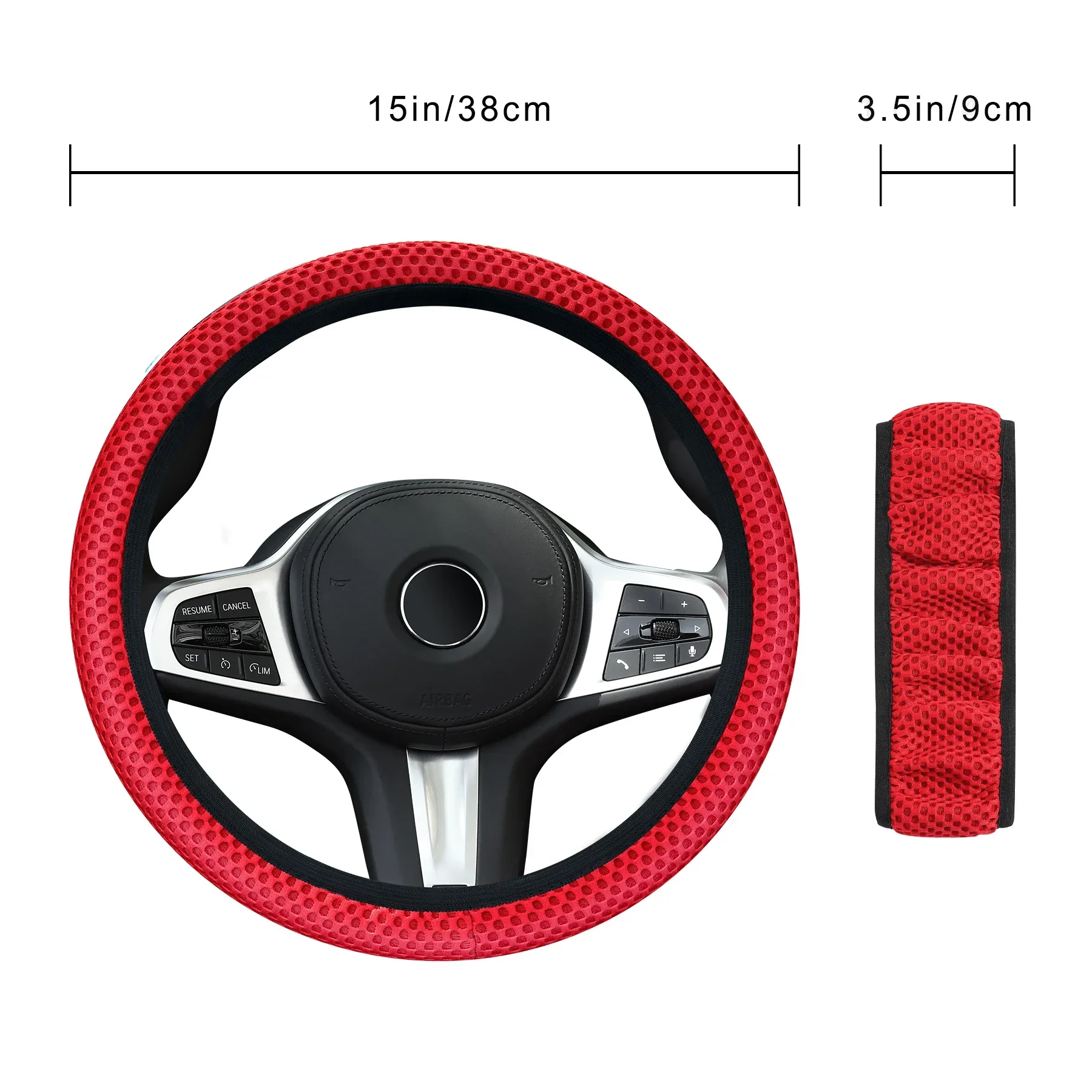 Steering Wheel Cover Universal Car Summer Ice Silk Breathable Non-slip Elastic Mesh