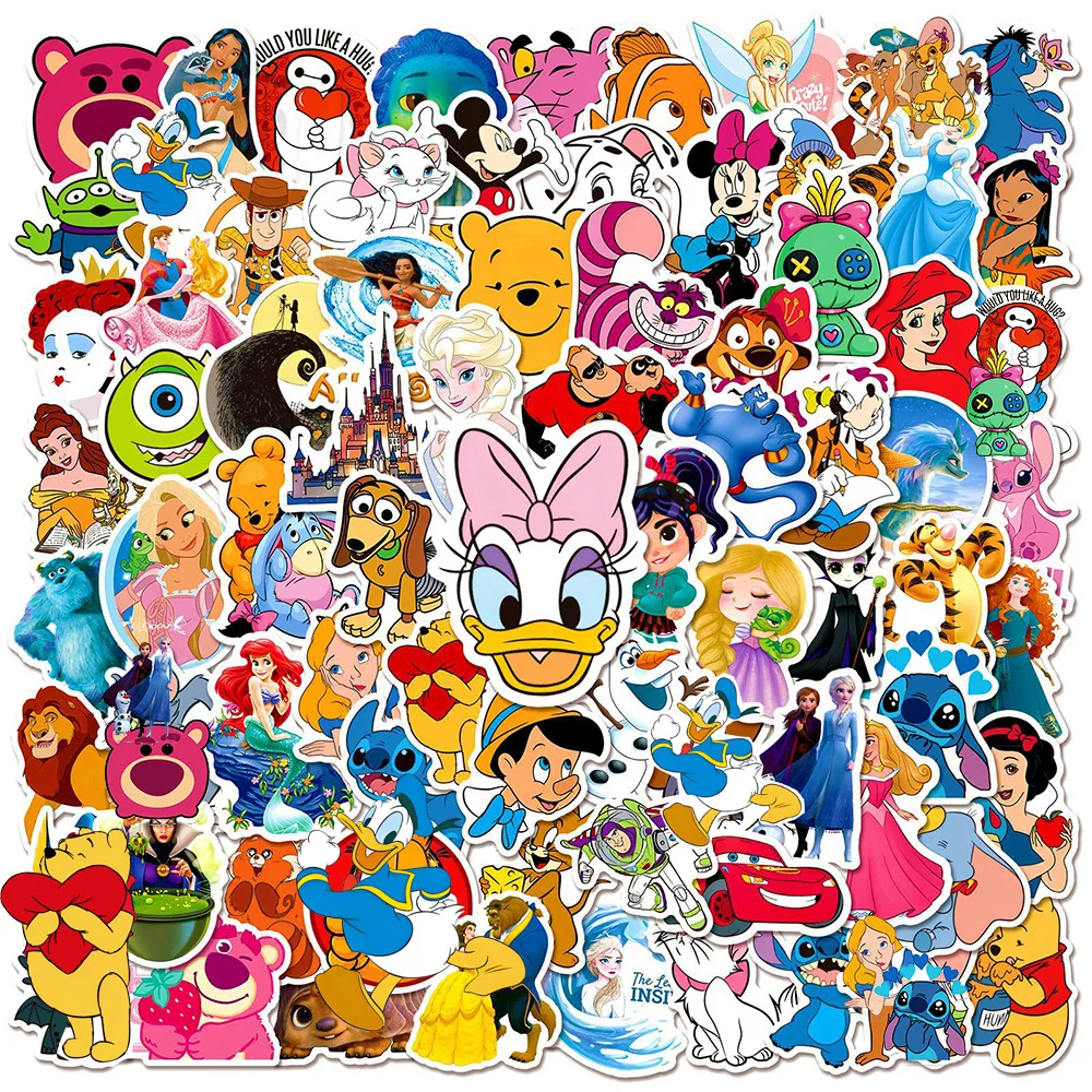 Disney-Mix Cartoon Anime Stickers, Kawaii Micky Princess Stickers