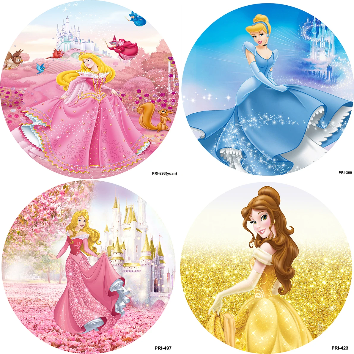 

Disney Round Backdrops Princess Castle Dreamy for Girls Birthday Party Baby Shower Decoration Custom Circle Backgrounds Banner