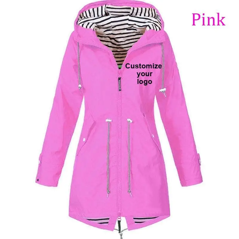Customize Women's Thick Coat Fashion Autumn Winter Plus Velvet Outdoor Jacket Windproof Waterproof Mountaineering Hooded Overoat