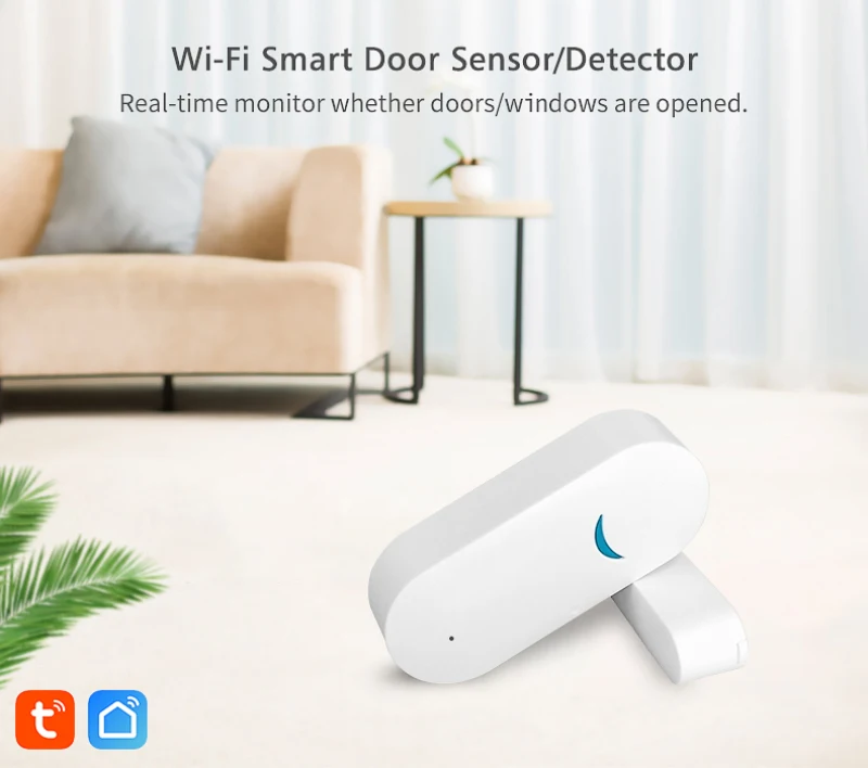 

NEW Tuya Smart WiFi Door Sensor Door Open / Closed Detectors Wifi Home Alarm Compatible With Alexa Google Home Tuya APP