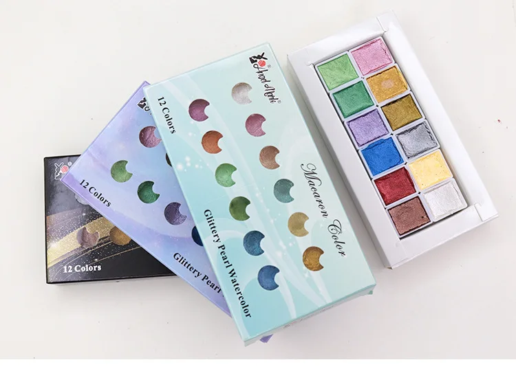 Pintura em Aquarela Suprimentos de Arte Perolado Sólido Metal Macaron Arte Pintura Japonês Manicure Esfregaço Profissional 12-cor 19 Computers & Electronics