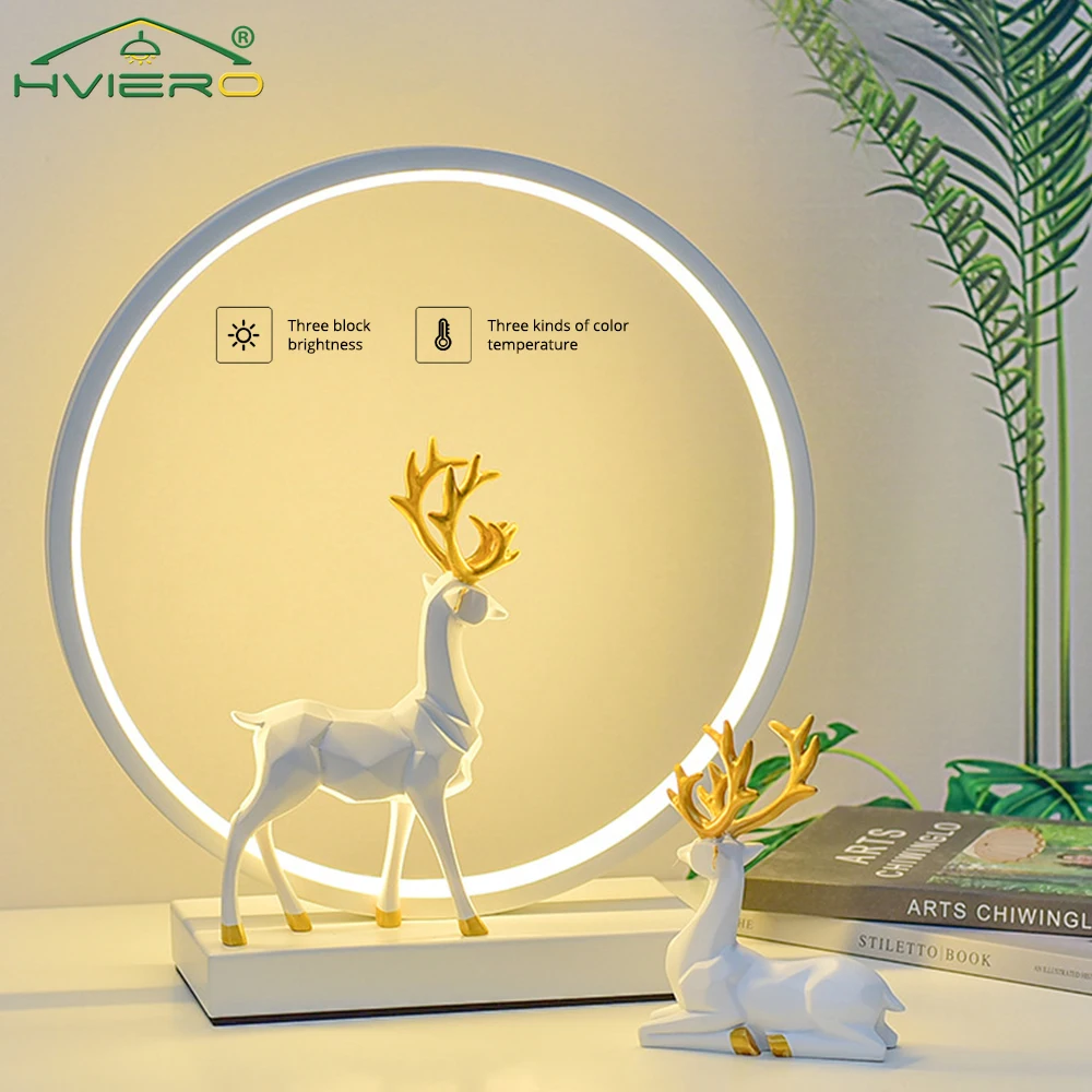

30cm Creative DC 5V Table Lamp LED Bedroom Bedside Simple Modern Night Light Sleep Round Decorated Dormitory Desk Study Bright
