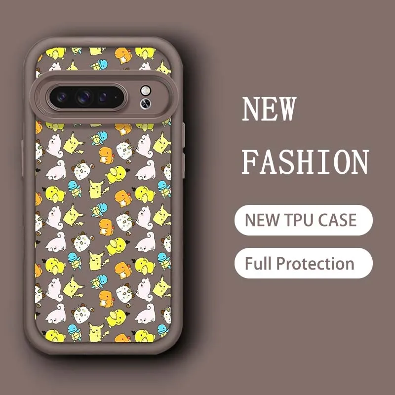 P-Pokemones P-Pikachus Anime Eye Ladder Shockproof Soft TPU Phone Case