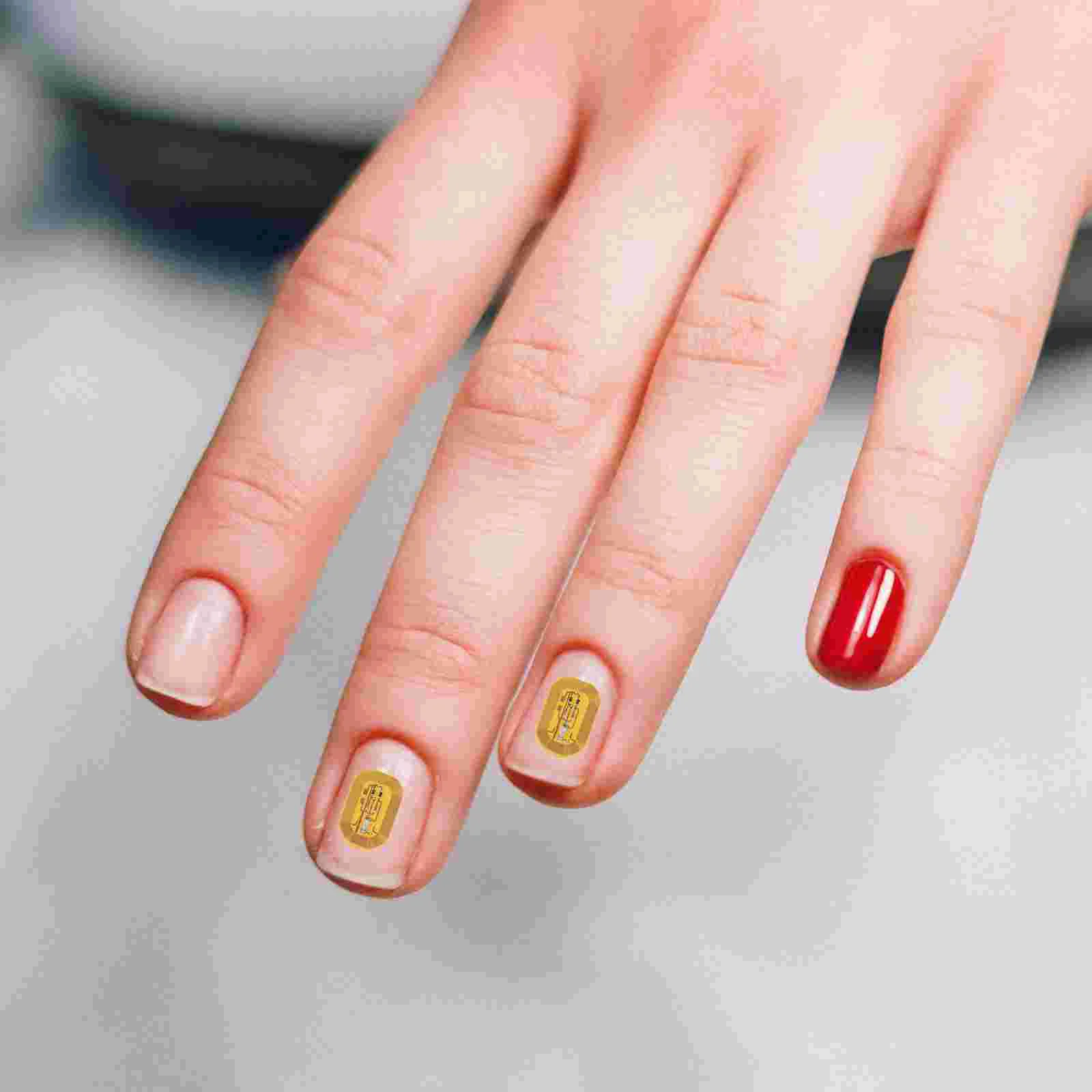 5 Pcs Nail Stickers NFC Chip Glowing Decals Red Color Sensor LED Light Manicure Supplies Easy Application Women