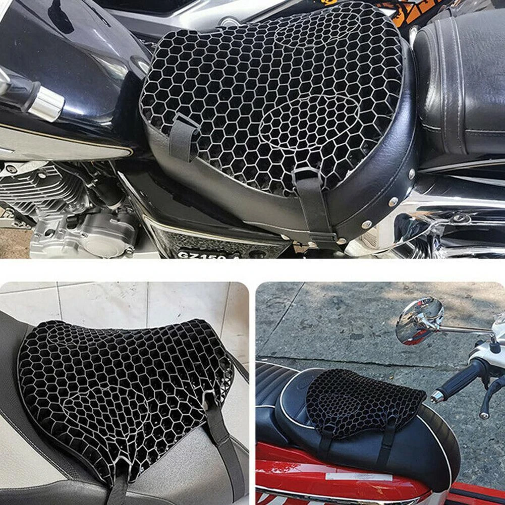 Cojín de asiento Gel para motocicleta, almohadilla de asiento transpirable con absorción de impacto, alivio de masaje, de alfombrilla| | -
