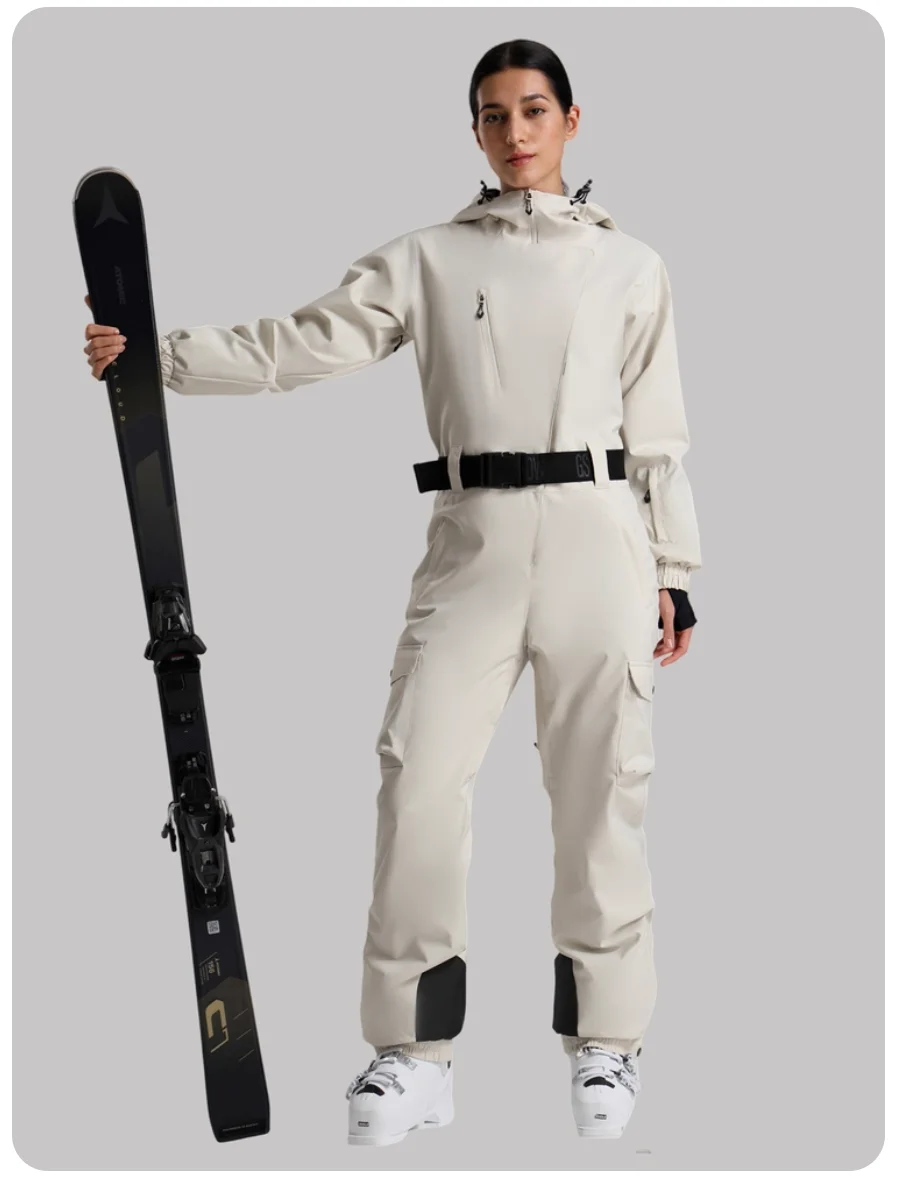 Gsou Snow 2025 여성용 원피스 스키복 슬림 핏 방풍 방수 보온 알파인 다..