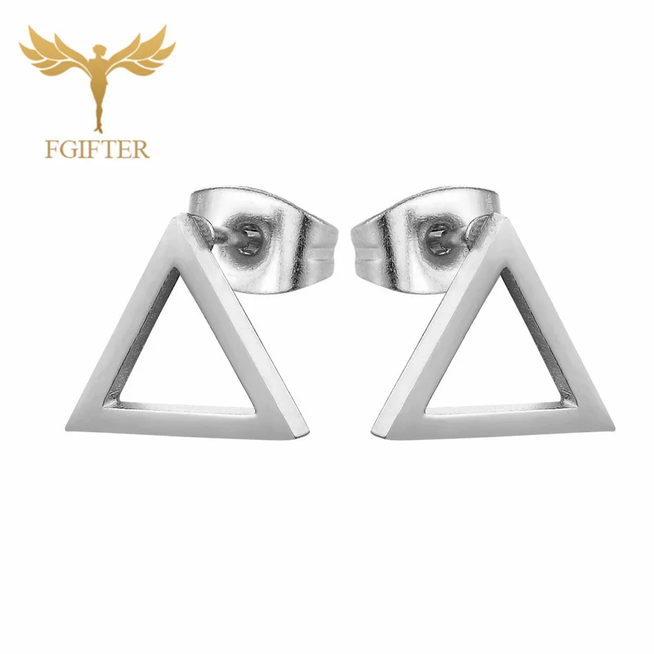 12 Pairs Stud Earrings Set for Women Geometric Triangle Star Round Cross Heart Earing Piercing Stainless Steel Jewelry Resale 4