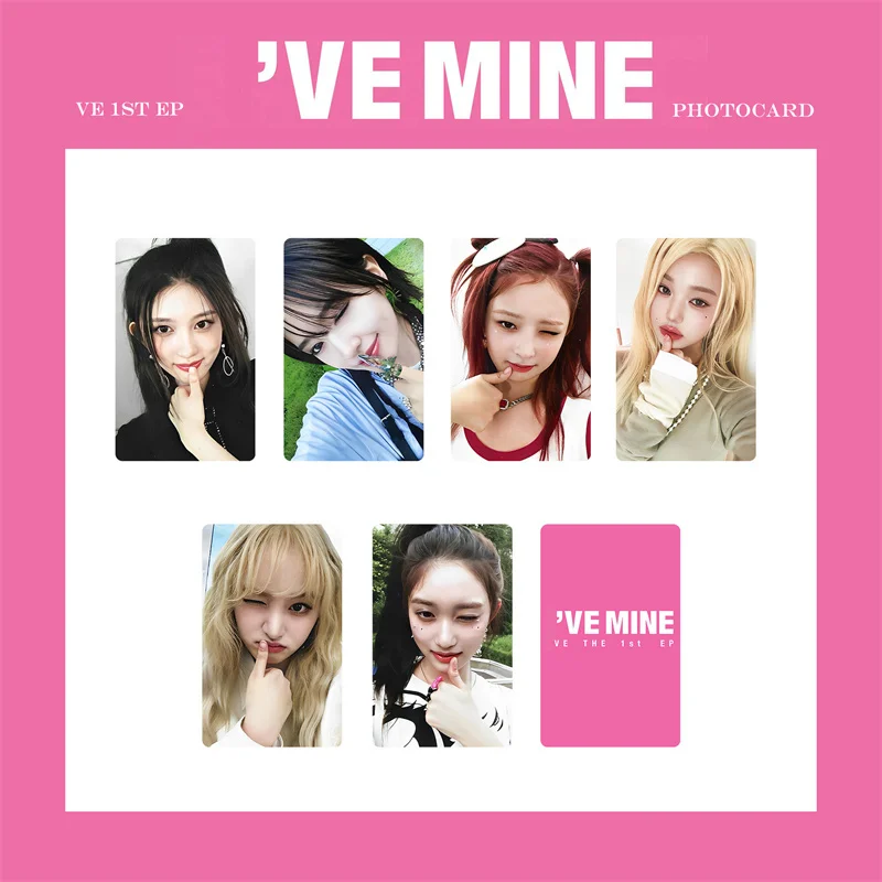 

6 шт., первый альбом EP Ihas MINE, ломо-карточка одиннадцать девушек, очки Wonyoung, круглая Лиз Рей лесео юйцзинь, фотокарточка, KPOP