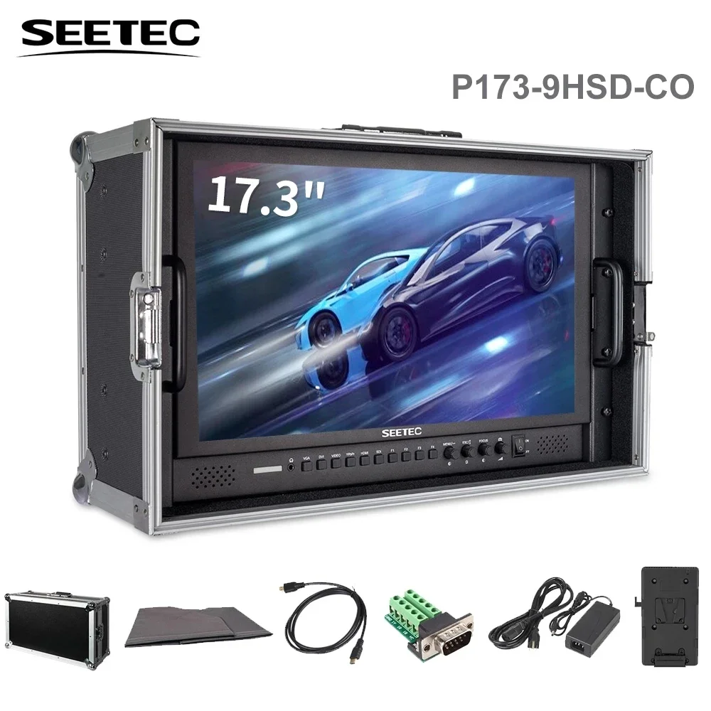 Seetec 17.3 Inch IPS Aluminum Design 1920x1080 4K Broadcast Monitor with 3G-SDI HDMI AV YPbPr 4K173-9HSD-192(Original P173-9HSD)