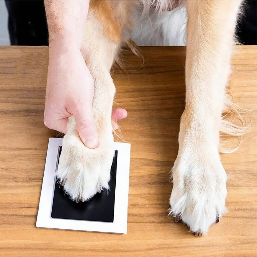 3 pieces pet footprint printing table, no-wash foot cat and dog souvenir DIY pet photo album paw print rubbing, with two pieces