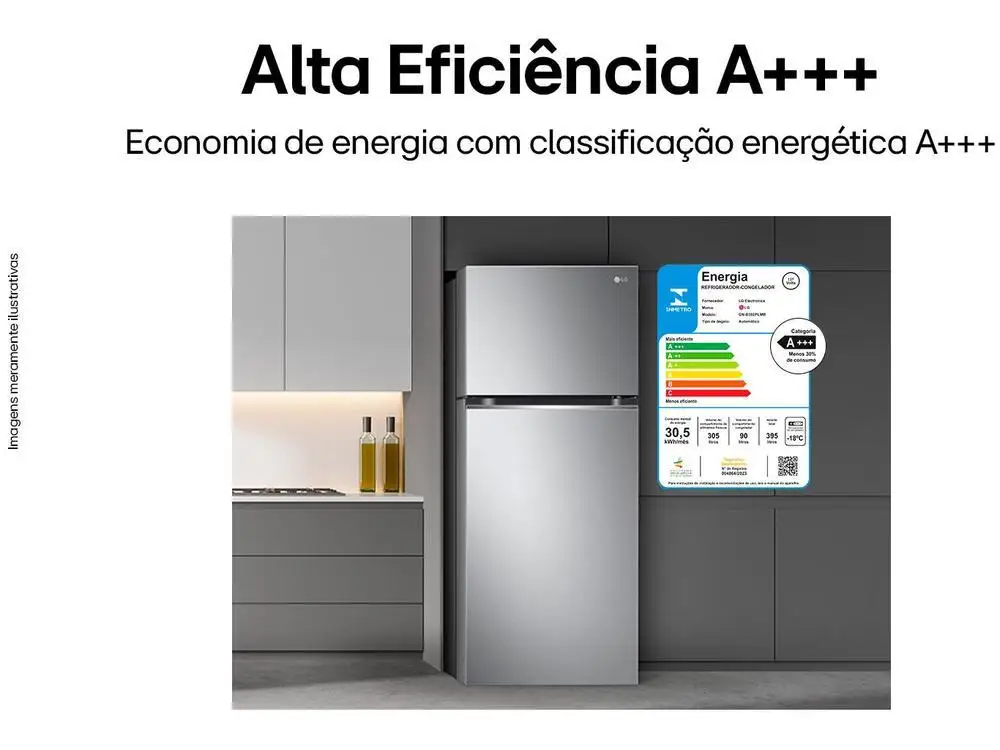 Geladeira/Refrigerador LG Frost Free Duplex 395L - 110V 3