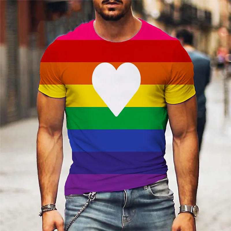 Rainbow Unisex T Shirt Casual Short Sleeve Tops