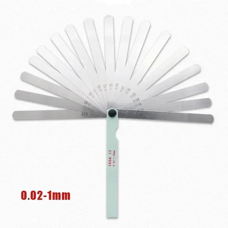 17 Blades Feeler Gauge Thickness Gauges Measurment Tool Gap Wedge for Engine Valve Adjustment 0.02-1mm Percision Measuring Tools feeler gauge