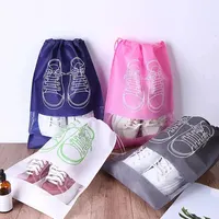 5/10Pcs Set Shoe Storage Bag With Thickened Non-woven Fabric Strap Mouth Large Capacity Travel Waterproof Shoe Bag Moistureproof 1
