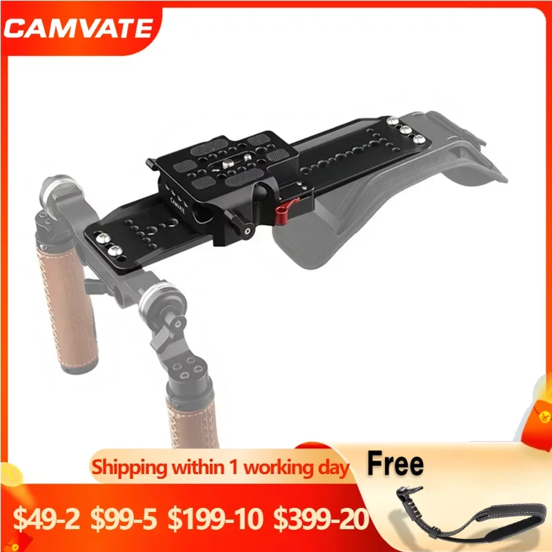 

CAMVATE Standard ARRI 12" Dovetail Bridge Sled Plate With QR Sliding Baseplate For DSLR Camer/ DV Camcorder Shoulder Mount Rig