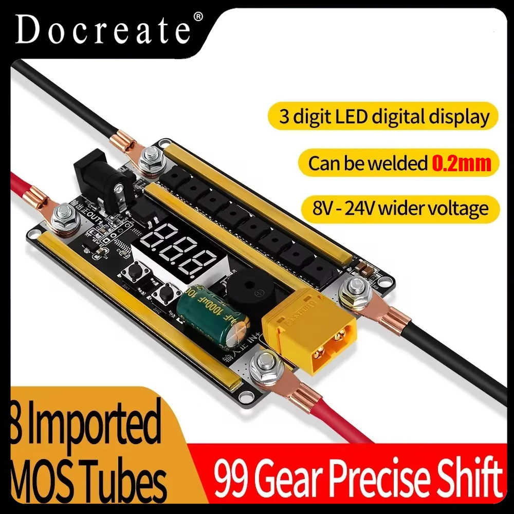 Spot Welder Kit 99 Gears 8V-24V Digital Power Adjustable Spot Welding Pen Control Board Nickel Sheet For 18650 Lithium Battery