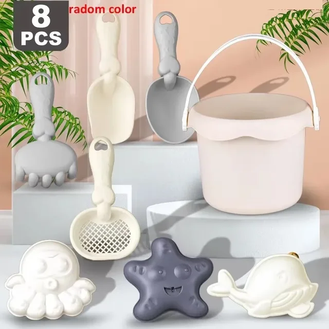 Summer Beach Toys Sand playing tools Soft Silicone Sandbox Set Play Sand Bucket Shovels Suitable for children outdoors Game 6
