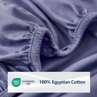 Drap-housse en coton égyptien 800TC, avec bande élastique, drap de lit de couleur unie, housse de matelas de luxe, 100/140/160/200x200cm 3