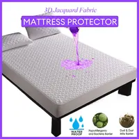 Jacquard Mattress Pad Cover Fitted Sheet Waterproof Bed Protector Breathable & Comfortable