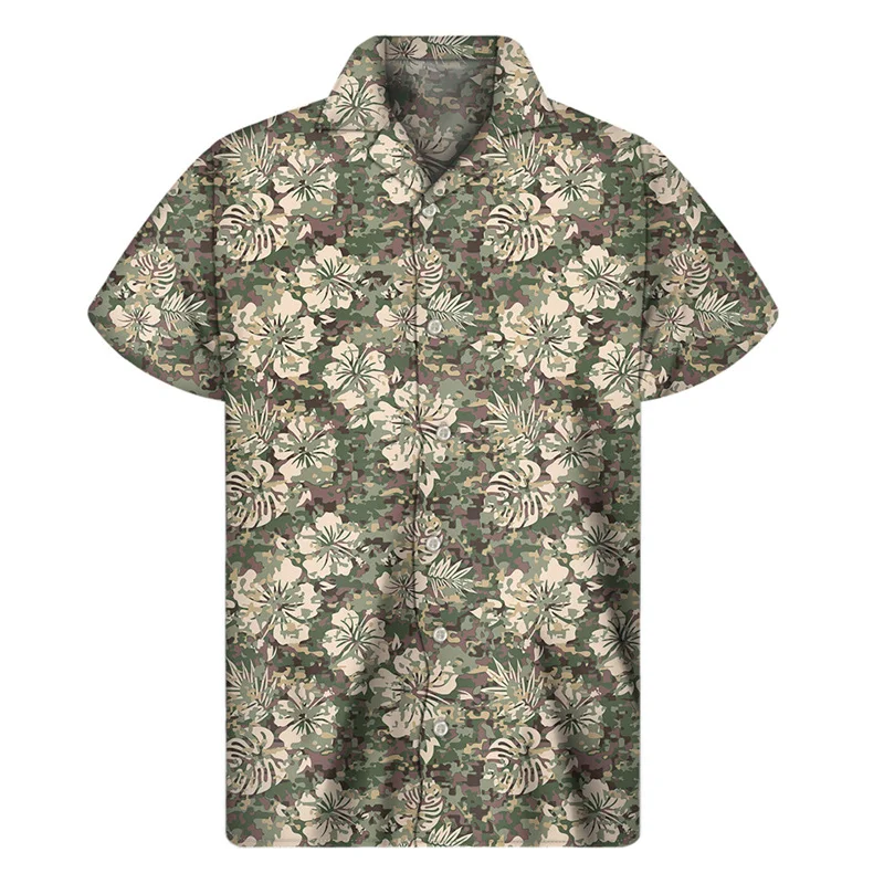 thumbnail image 1 of Camisa hawaiana con estampado 3D de plantas tropicales para hombre, camisas playeras con botones y flores, camisetas de manga corta de verano para hombre, blusas de calle, blusa Aloha, 1 of 5