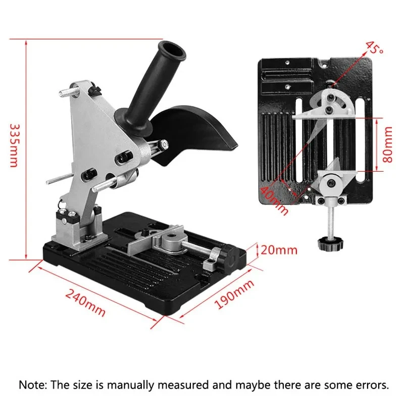 T Universal Angle Grinder Stand Holder Woodworking Tool DIY Cut Stand Grinder for 100-125mm Angle Grinder Tool Accessory