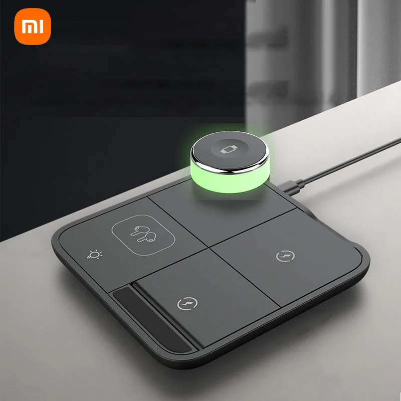 

Xiaomi NEW 4 In 1 Fast Wireless Charging Dock for Qi-enabled Devices Earbuds Wireless Charger with LED Light