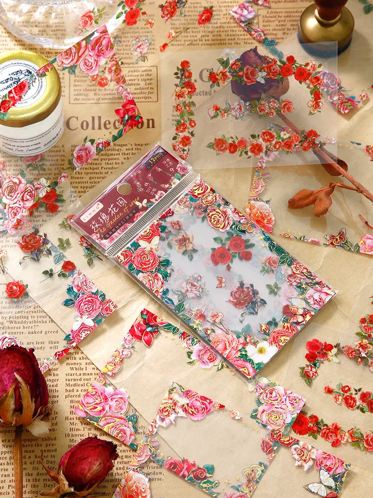 

20sets/lot Memo Pads Material Paper Flower Time and Ink Junk Journal Scrapbooking Cards Retro Background Decoration