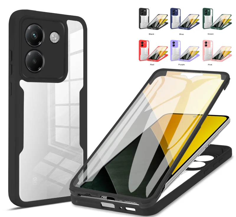 360 Full Body Shockproof Transparent Phone Case with Screen Protector