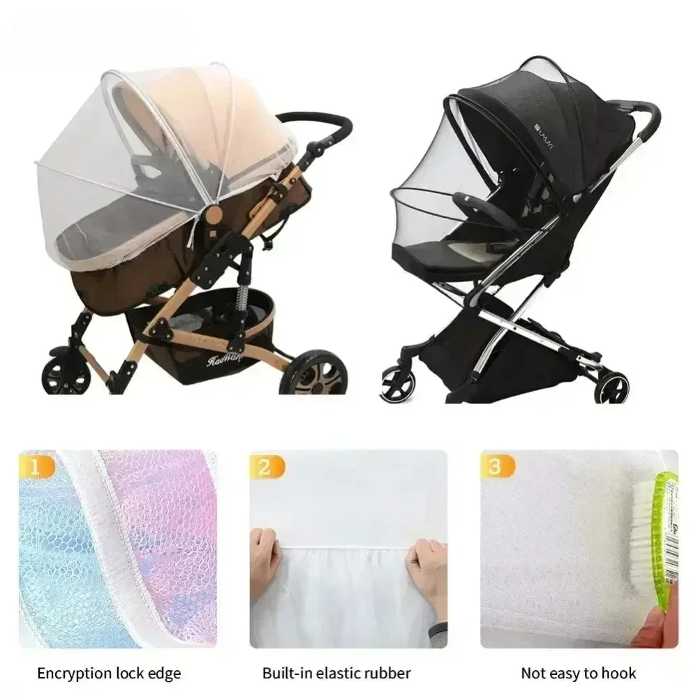 Baby Stroller Safety Seat Universal Canopy & Sun Cover Summer Mesh Sun Protection Fly Insect Safety Seats Pram Accessories