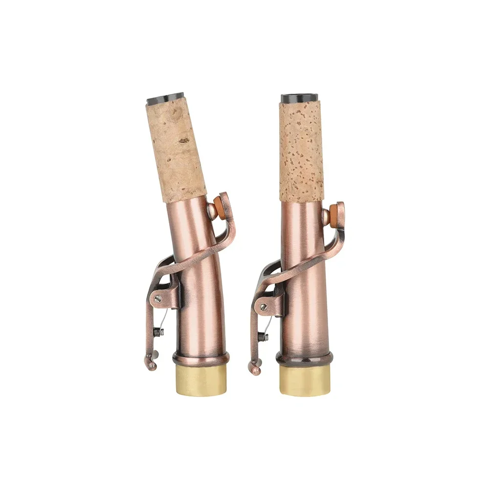 

2 Pcs/Set Soprano Saxophone Straight & Bend Neck Brass Material Sax Musical Instrument Parts Replacement Woodwind Accessories