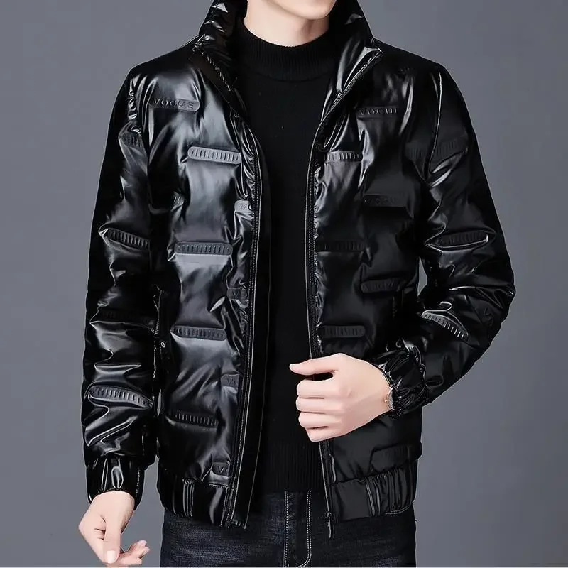 thumbnail image 1 of Parkas para hombre, chaqueta de plumón con relleno y cremallera, abrigos acolchados para hombre, ropa de lujo coreana, modelos de invierno, moda informal acolchada Y2k en oferta, 1 of 5