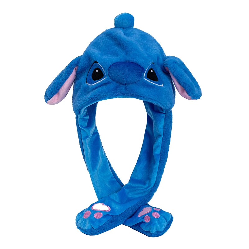 Hot Sale Cute Stitch Ear Moving Up Hat Women Girls Funny Cap Rabbits Ears Winter Lovely Plush Hat