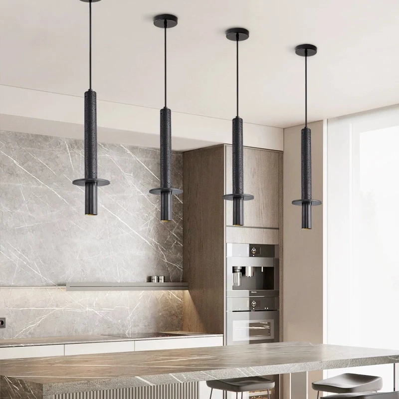 Led Pendant Lamp Nordic Modern Chandelier Bedroom Bedside Long Line Simple Hanging Ceiling Light Home Decor Yellow Black Stone