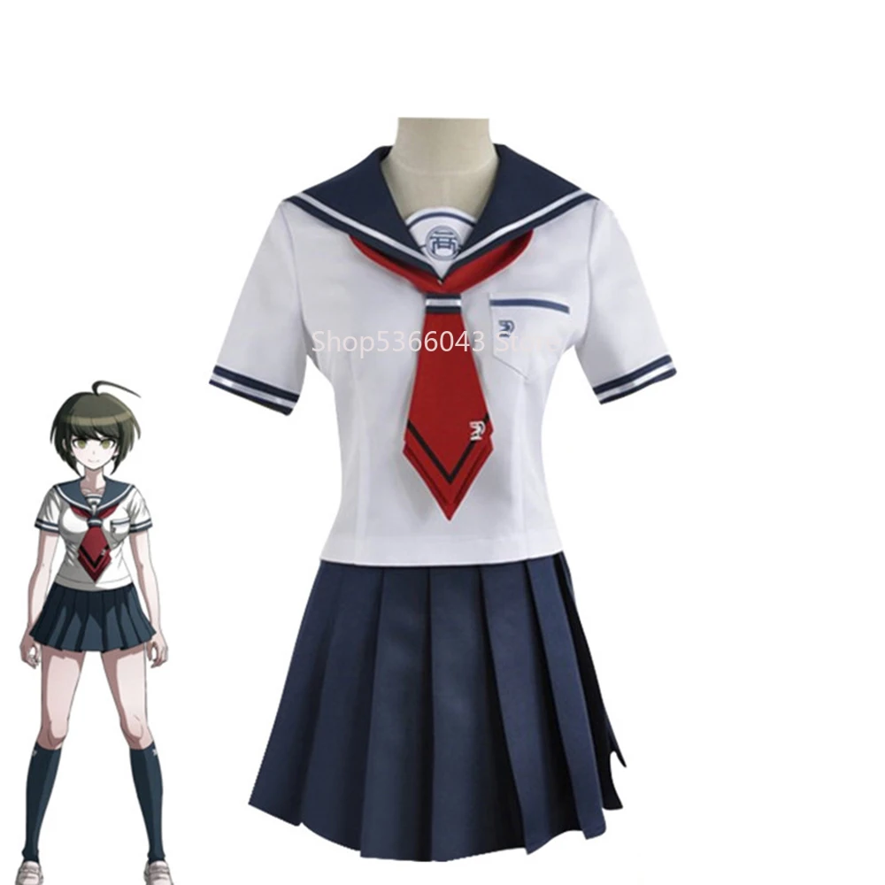 

Anime Danganronpa Cosplay Costume Naegi Komaru Skirt Top Adult Women Sailor Suit Skirt Red Tie Halloween Christmas Carnival Gift