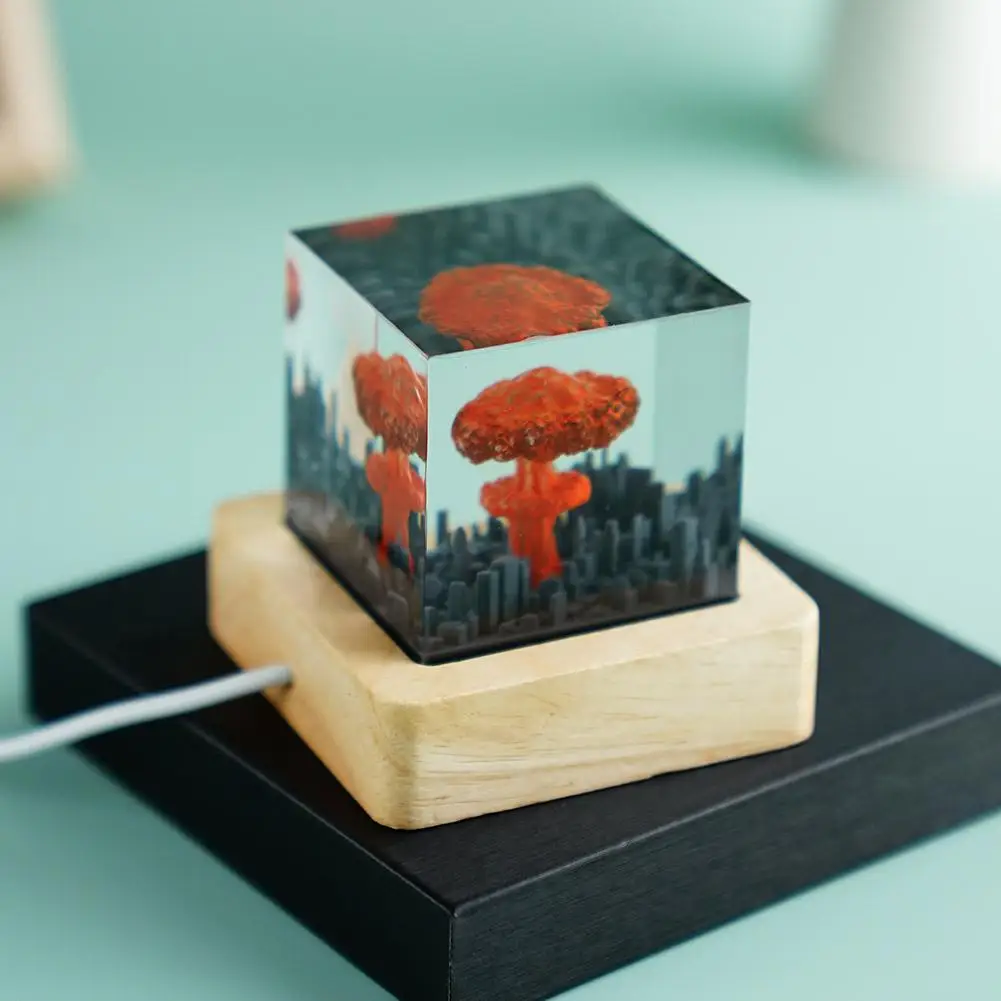 USB Night Light Original Atomic Bomb Model Atmosphere Lamp Nuclear Explosion Bomb Mushroom Cloud Lamp Flameless Lamp Decoration