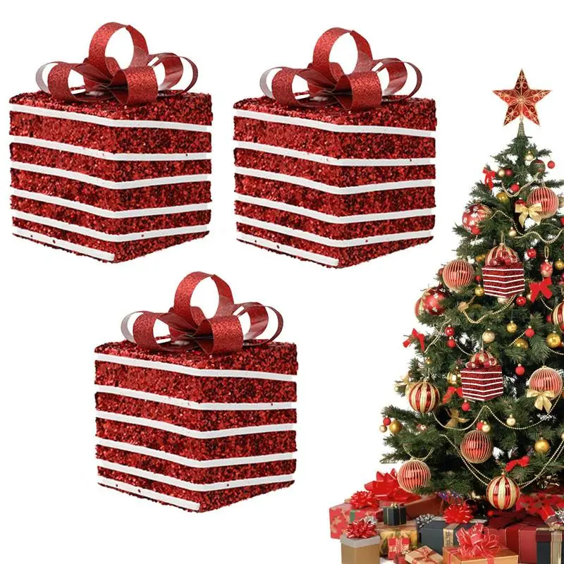 

Рождественские коробки, декоративные подарочные коробки, штабелируемые рождественские подарочные коробки для сада, дома, камина и двора