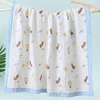 100% Cotton Newborn Baby Blanke Bath Towel Wrap Cotton Baby Muslin Swaddle Blanket Cute Soft Printed Baby Wrap Carpet 4