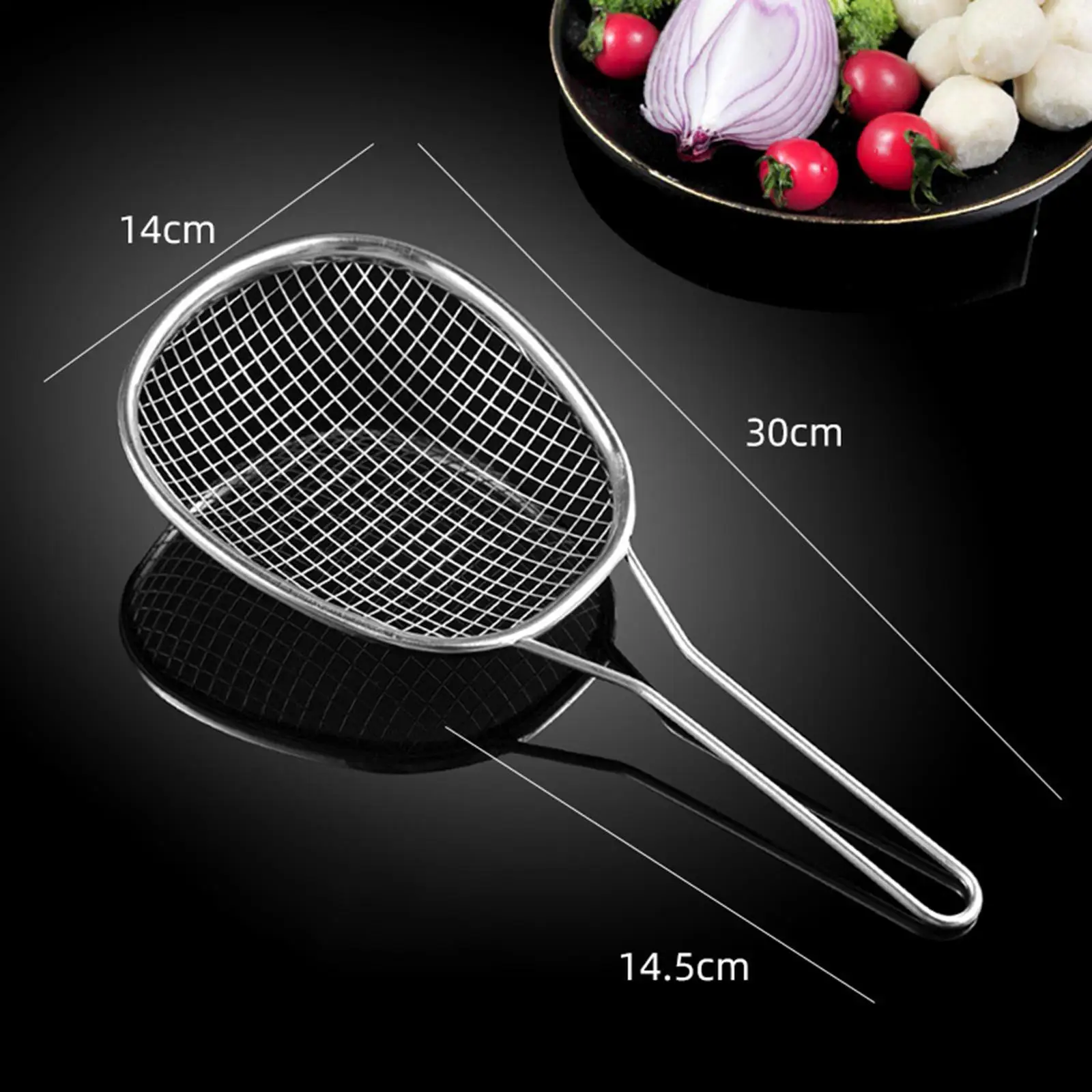Stainless Steel Pasta Spaghetti Strainer, Ergonomic Handle Kitchen Utensil Dumpling Colander Accessories Food Strainer Colander,